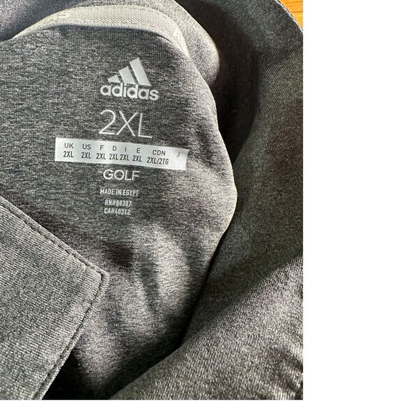 Adidas Classic Gray Performance Polo Shirt Athletic Golf Tennis Sport Casual - Picture 6 of 6